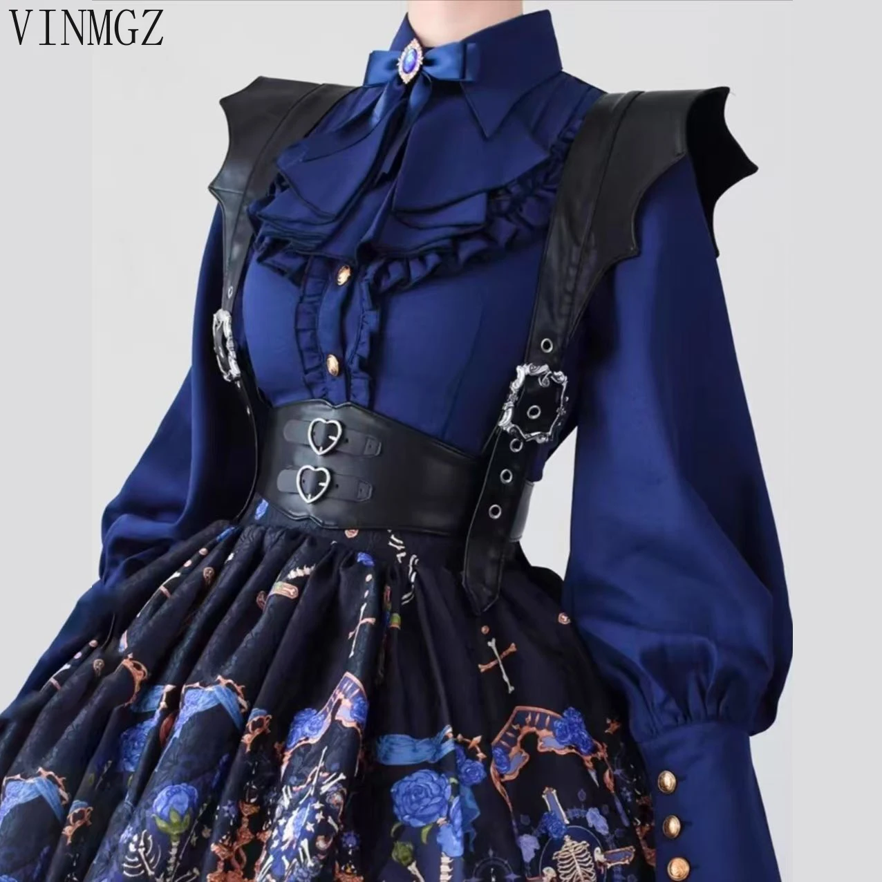 

Shirt inside lolita spring and autumn retro chiffon pointed neck ruffle edge lamb leg sleeve elegant and thin shirt inside