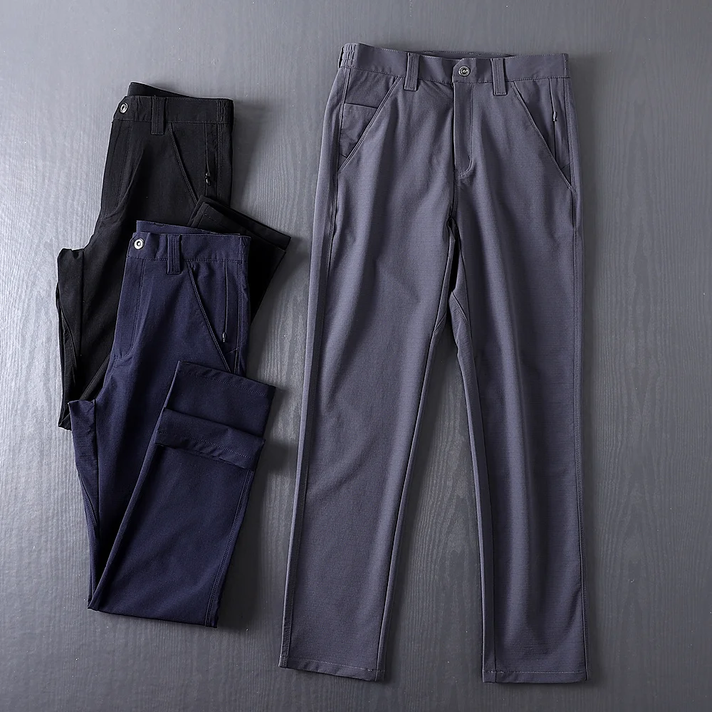 

Мужские осенне-зимние водонепроницаемые клетчатые нейлоновые прямые брюки для активного отдыха, спортивные повседневные брюки, длинные брюки