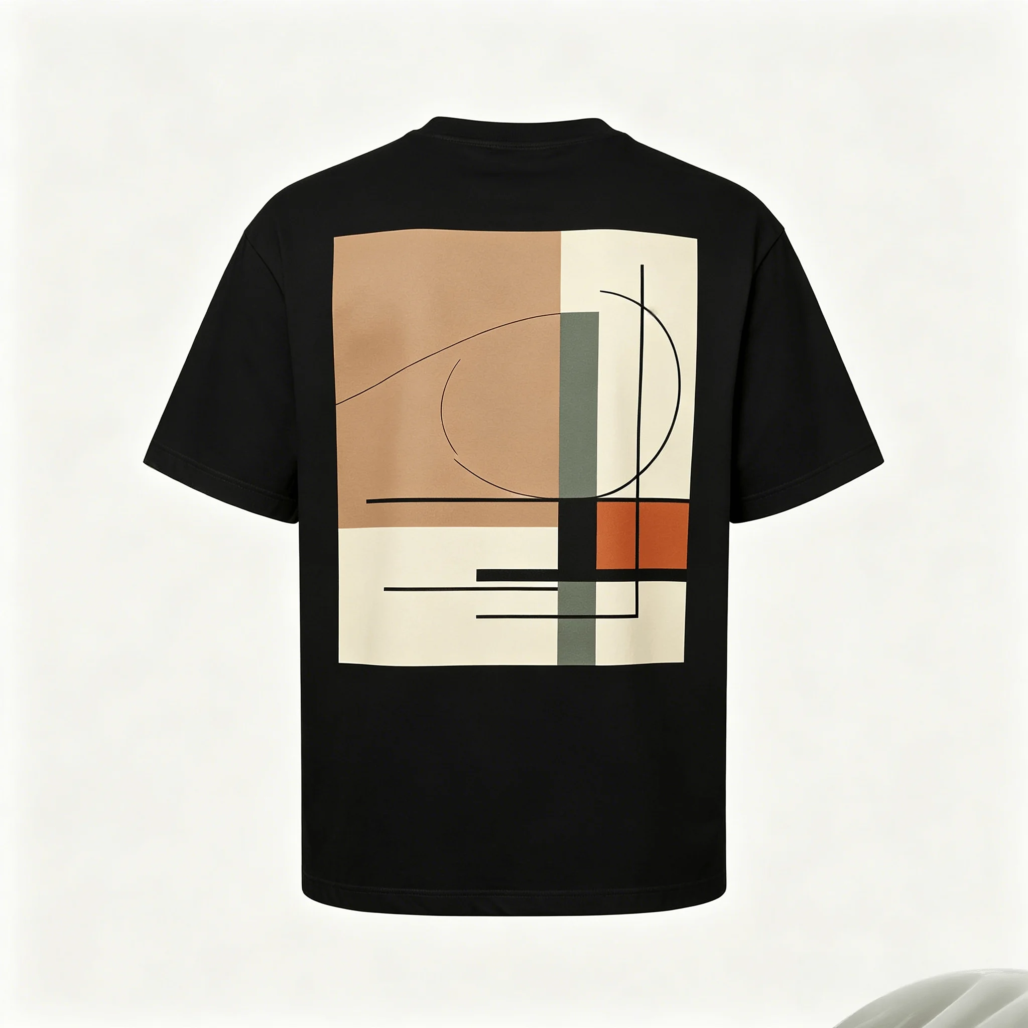 

Minimalist Geometric T-Shirt Men Women Quiet Luxury Tee Abstract Line Art Shirt Unisex Back Print Premium Cotton Top Black White US Local Shipping 3-5 Days Delivery