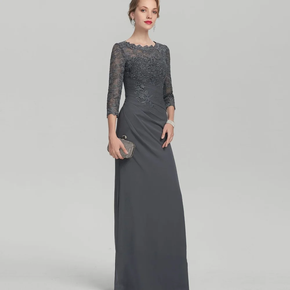 Customized Mother of the Wedding Dress Chiffon Applique Formal Occasion Gown Women Mermaid Evening robe Vintage