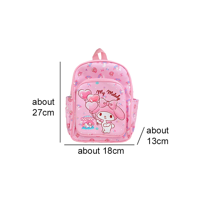 Anime Sanrio Cinnamoroll Hello Kitty Mochila para Kid, My Melody Kuromi, Saco de escola bonito do ombro Cartoon, presente de aniversário para amigo