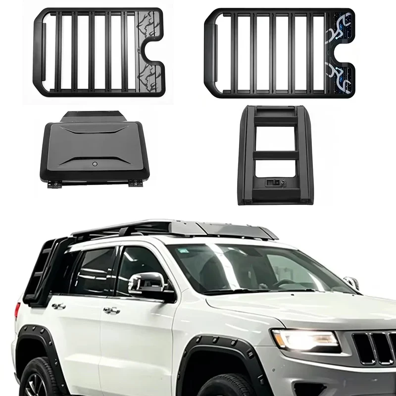 Aluminum Alloy Car Roof Cargo Luggage Rack Baskets Side Ladder Side Box for Jeep Grand Cherokee 2011-2021 2022+