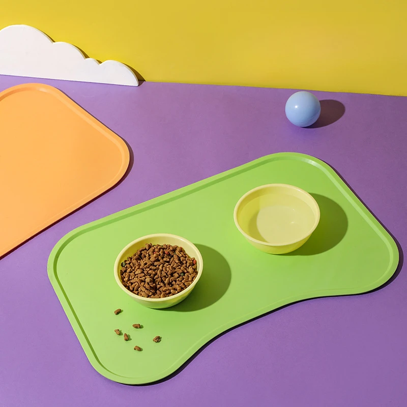 

Silicone Dog Cat Bowl Mat Non-Stick Pet Fountain Tray Food Pad Puppy Dogs Feeding Drinking Mat Easy Washing Placemat