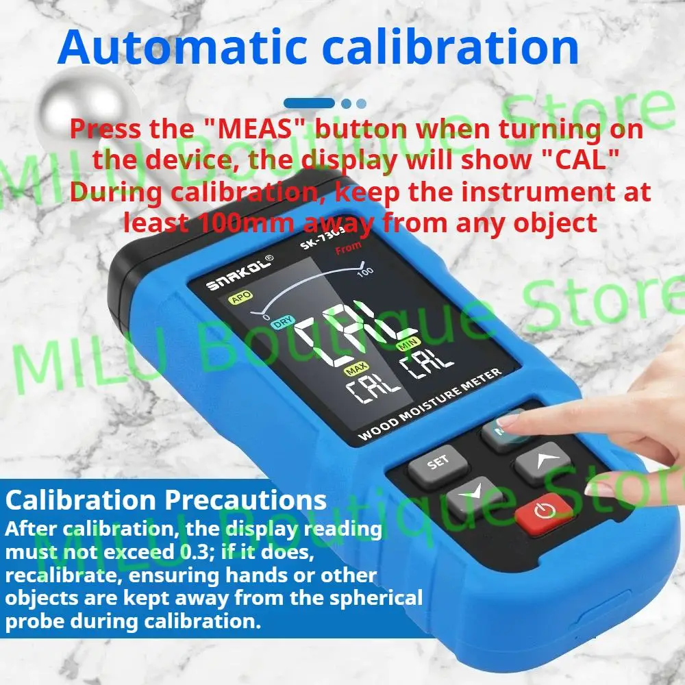 SNAKOL Pinless الخشب مقياس الرطوبة مقياس الرطوبة الرقمي عدم الاتصال الأخشاب كاشف الرطوبة جدار جهاز اختبار الرطوبة نوع C قابلة للشحن #4
