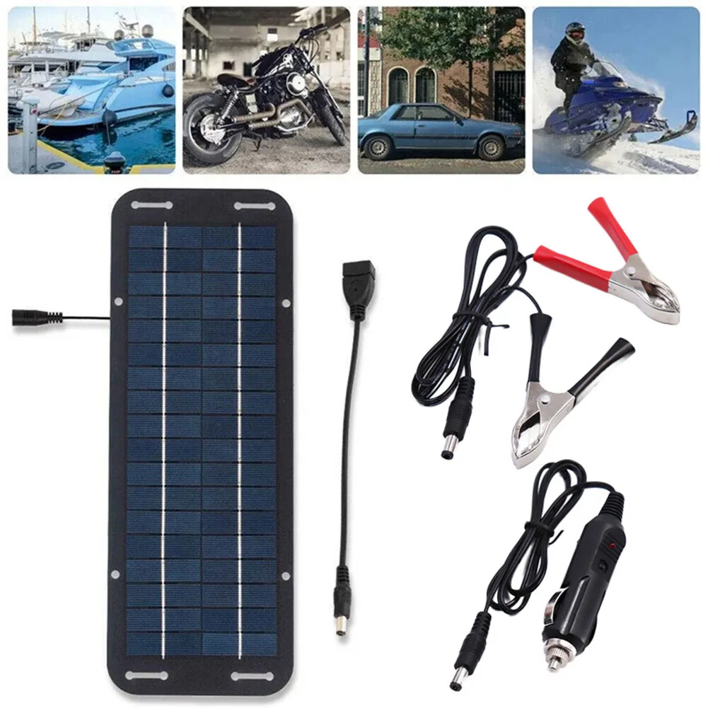 

1 Set Solar Panel 12V Olt Trickle Battery Charger Monocrystalline Solar Cell Waterproof For Caravan Cars Van Boat/