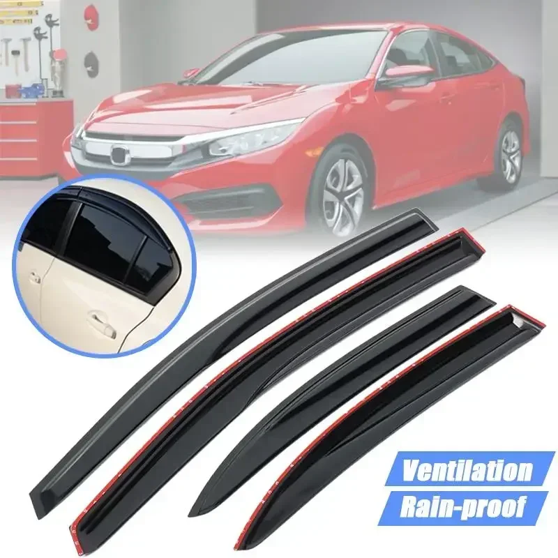 New 4x Car Window Visor Rain Guard Sun Wind Guard Deflector For Honda For Civic 4Dr Sedan 2006-2011 Awnings Shelters Body Kit