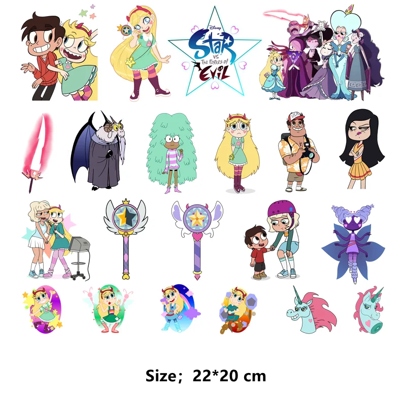 디즈니 스타 대 사악한 힘 패치에 철 Clorhing 스티커 어린이를위한 DIY 의류 용 아플리케