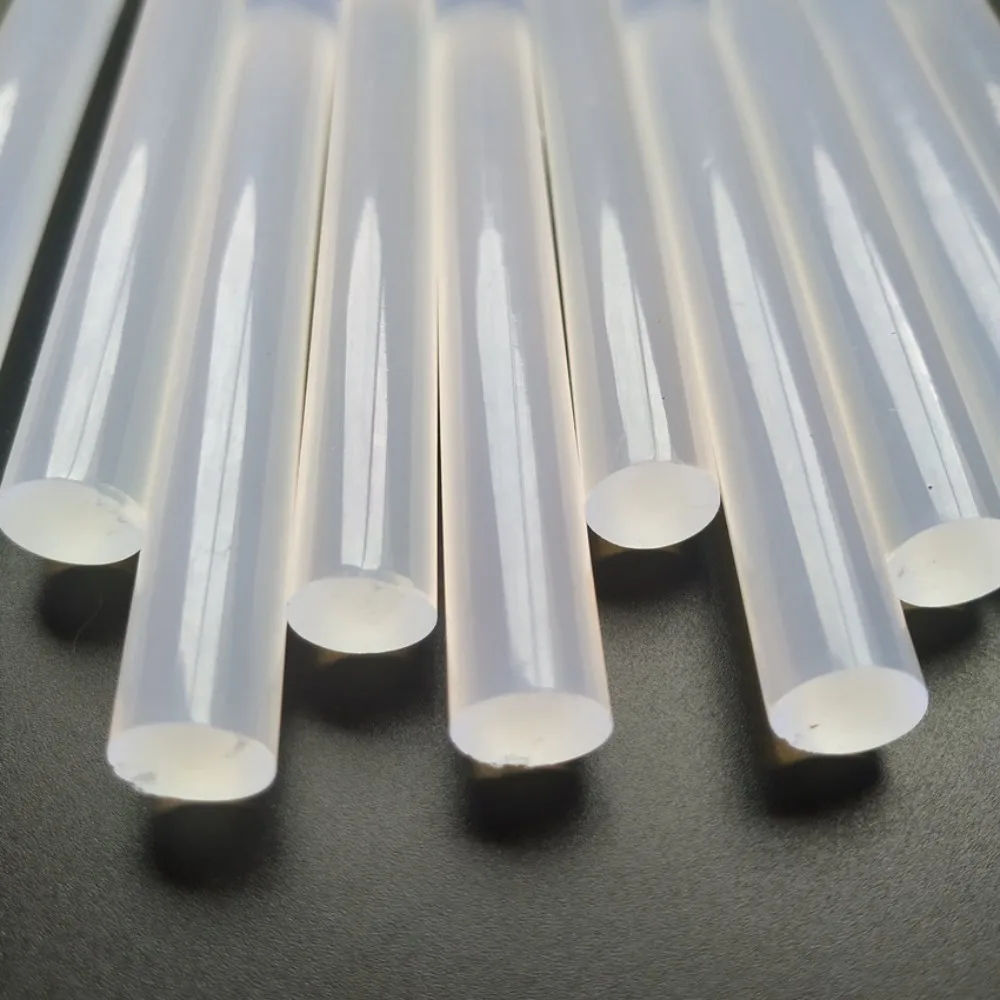 50 piezas de adhesivo termofusible transparente 7x100mm pegamento en barra de silicona alta viscosidad fortalece la adherencia
