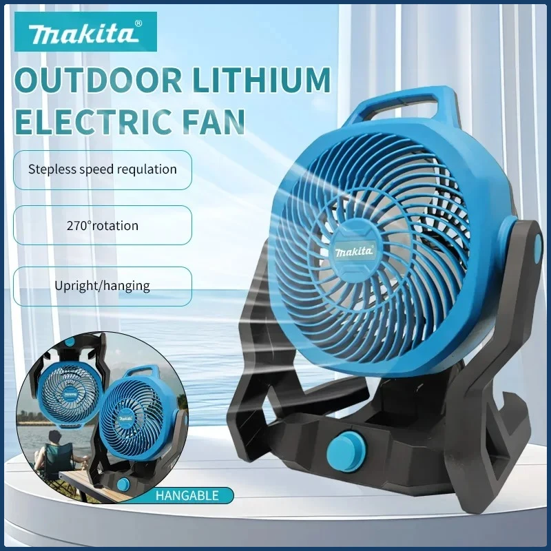

Makita Cordless Fan 270 ° Head Rotation Tent Fan Rechargeable Electric Fan Outdoor Camping Fan Air Circulator