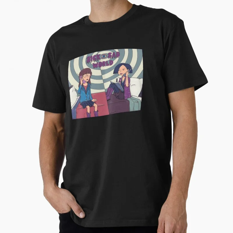 

Friendship 90s Nostalgia cartoon Retro Sick sad world tv shows Gift t shirt for man Large size Tops 100% cotton print Clothes