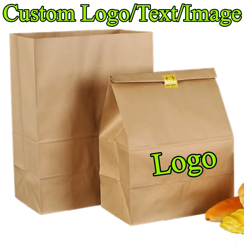 100 Stück Dicke Kraftpapier-Tüten für Essen zum Mitnehmen, Picknick-Verpackung, DIY Bedruckbare Beutel für Gemüse, Obst, Brot, Toast und Backwaren