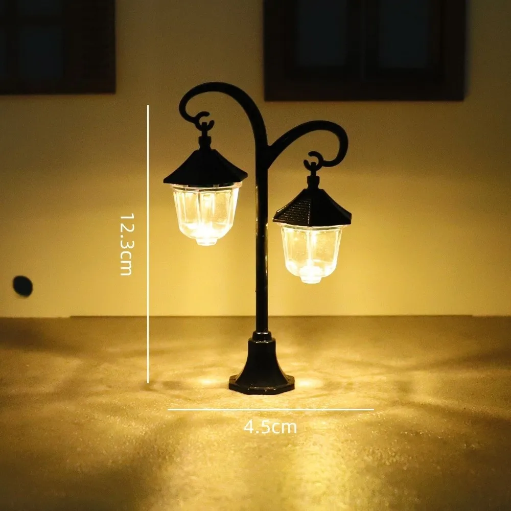 الرجعية نمط مصباح الشارع الصغير حجم مصغر لتقوم بها بنفسك نموذج دمية الملحقات طاولة الرمل 1/12 مقياس اللعب منزل اللعب الجدول نموذج #3