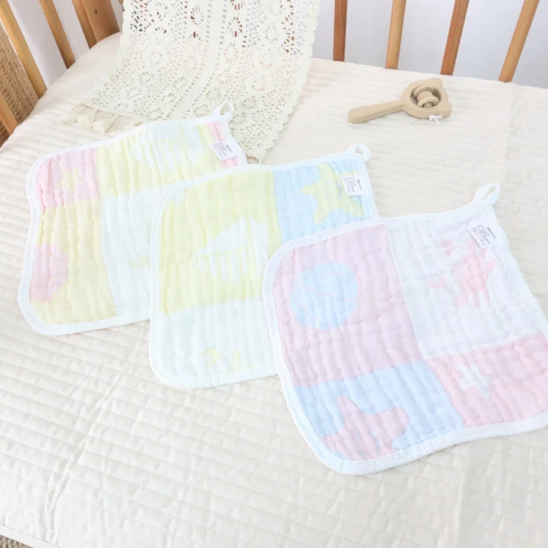 

Bamboo Cotton Gauze Small Towel, Thin Style, Super Soft and Breathable for Sensitive Skin, Quick-drying, Hanging Square Towel