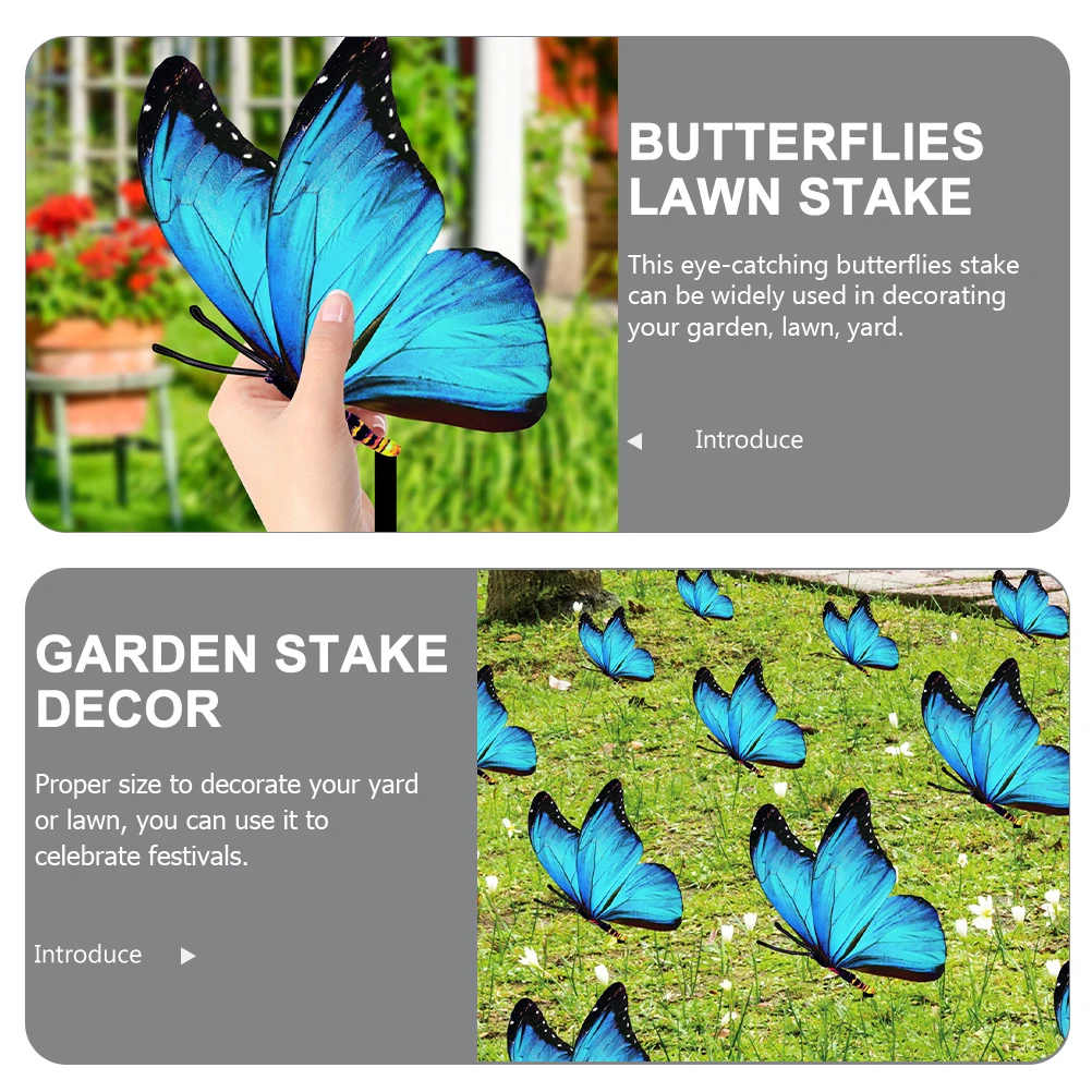 

Acrylic Butterflies Garden Stake Decor Artificial Lawn Decoration Stakes Patio Insect Sculptures Statue Outdoor Yard Craft