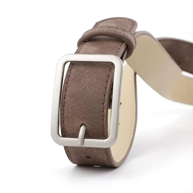 حزام عصري بإبزيم مربع الشكل وحزام من الجلد الصناعي هدية مثالية