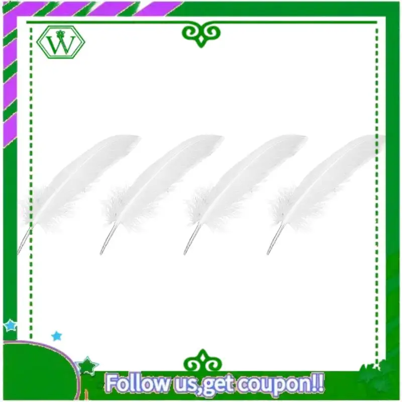 

A18P-400Pcs White Feathers Goose Craft For Party Hat Crafts Wedding Decoration 15-22Cm