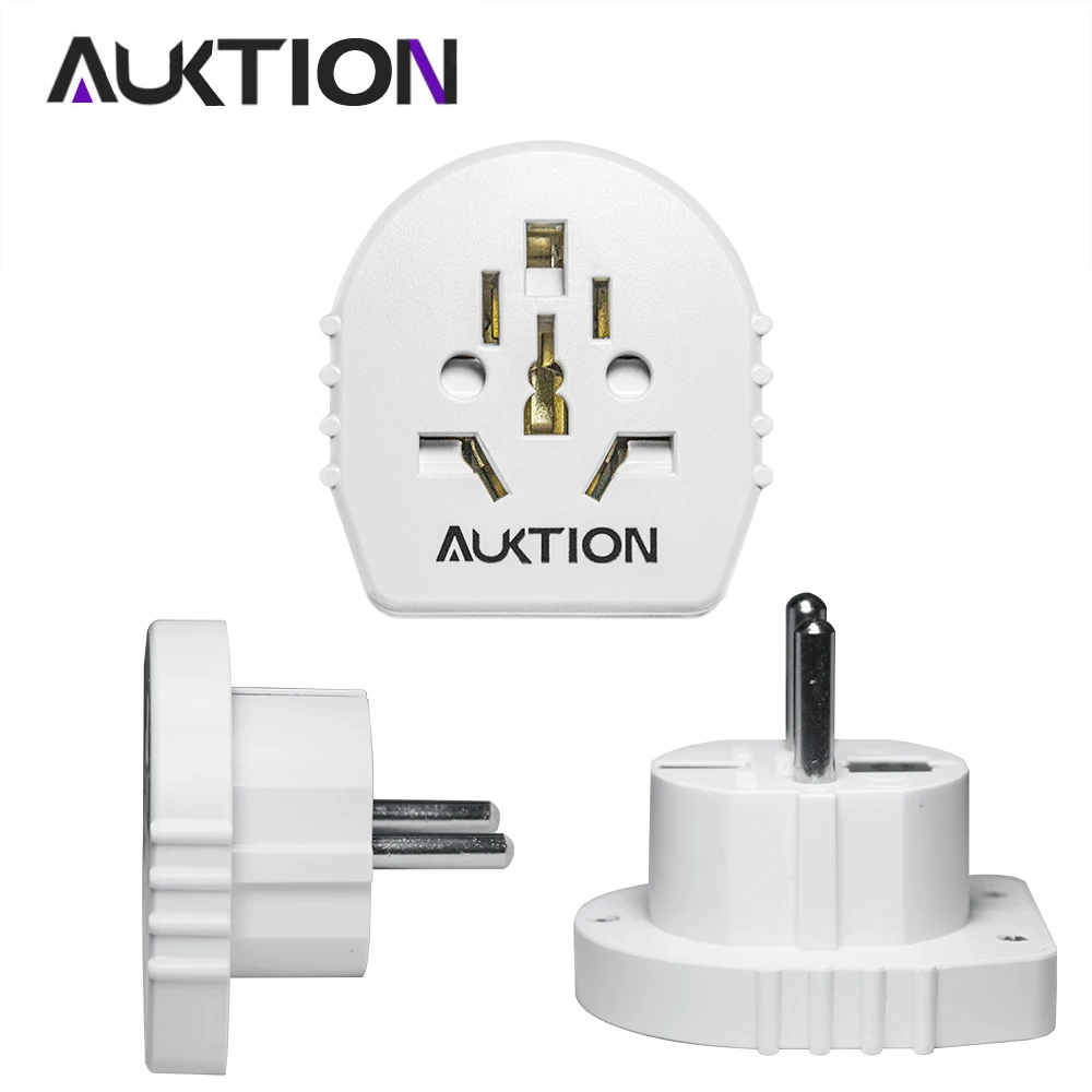 Upgrade Version Auktion 16A 250V EU Converter Power Plug Adapter  AU UK CN US To EU Europe Plug Travel Adapter Wall Socket