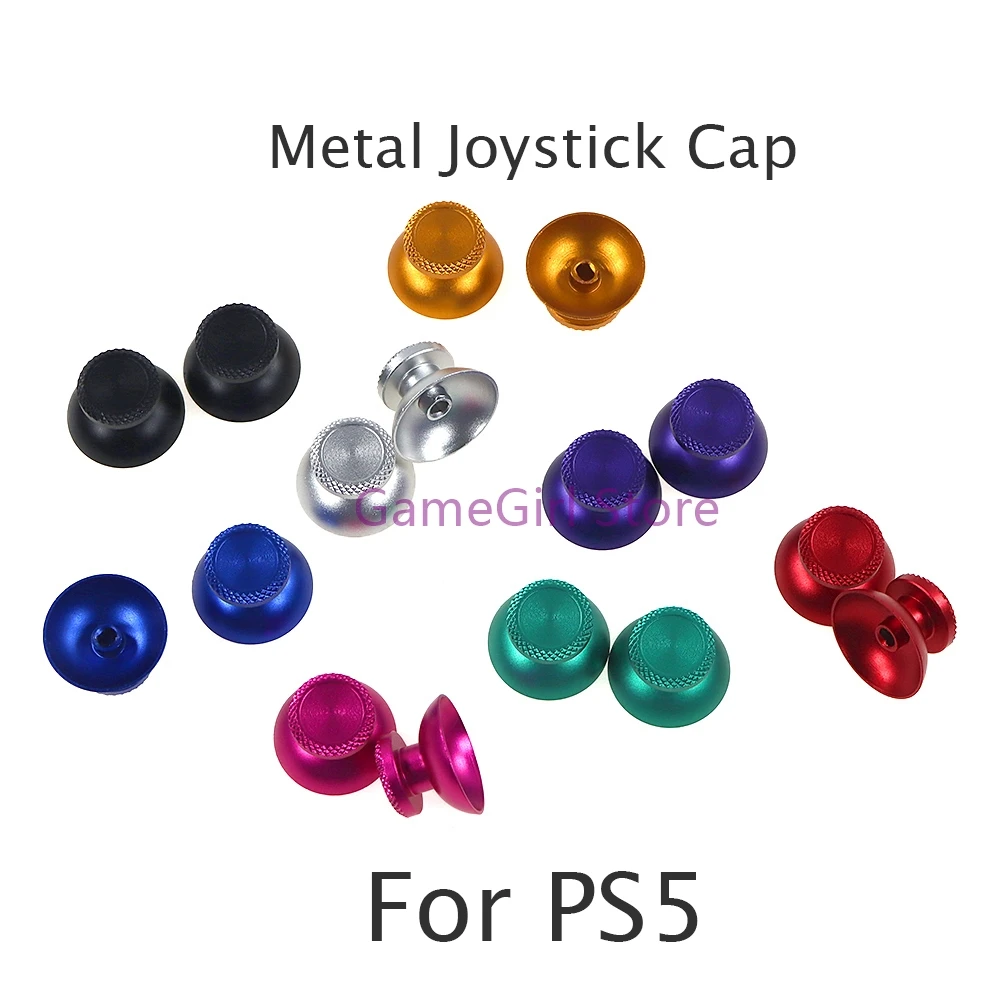 

10pairs=20pcs For PlayStation PS5 Controller Gamepad Aluminum Metal Analog Joystick Thumb Stick Grip Cap