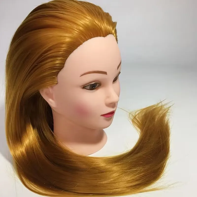 18 inch Hairdressing Head Model Wig Apprentice Practice Makeup Pan Hair Shape Fake Head Model Doll Model Head.