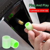 4PCS Car Luminous Valve Motorcycle Bicycle Bike Car Wheel Tyre Hub Cap Fluorescent Night GlowingLuminous Valve Stem Caps Decor