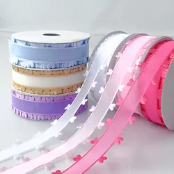 2.5cm x 20yd Colorful Love Heart Organza Ribbon for Handmade Bow Craft Wedding Valentine's Day Decor Gift Floral Packing