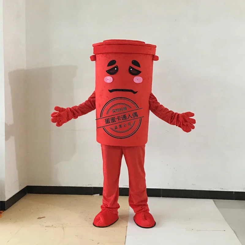 Green Recycle Trash Can Mascot Costume Adult Size Waste Ash Bin Garbage Can Anime Costumes Advertising Mascotte Fancy Dress Kits