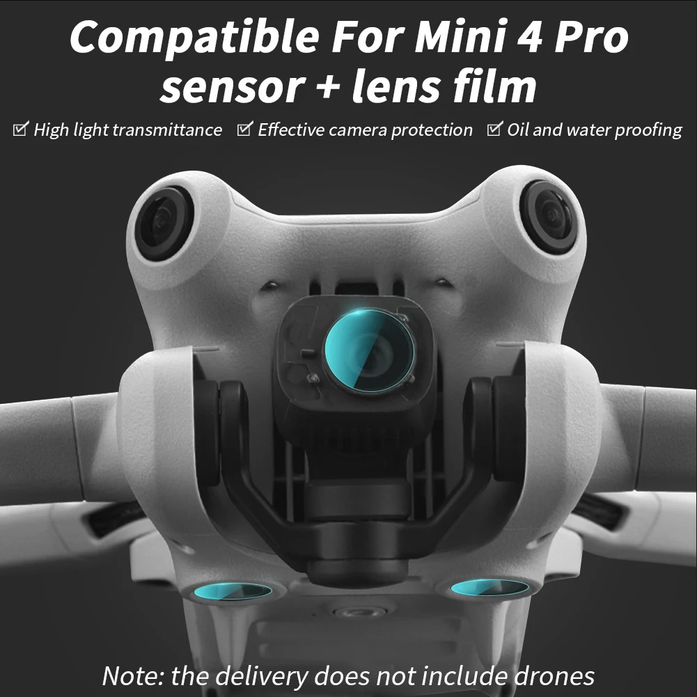 Drone Tempered Glass Lens Screen Protector Anti-Bubble Protective Film HD Slim Film Compatible For DJI Mini 4 Pro Drone