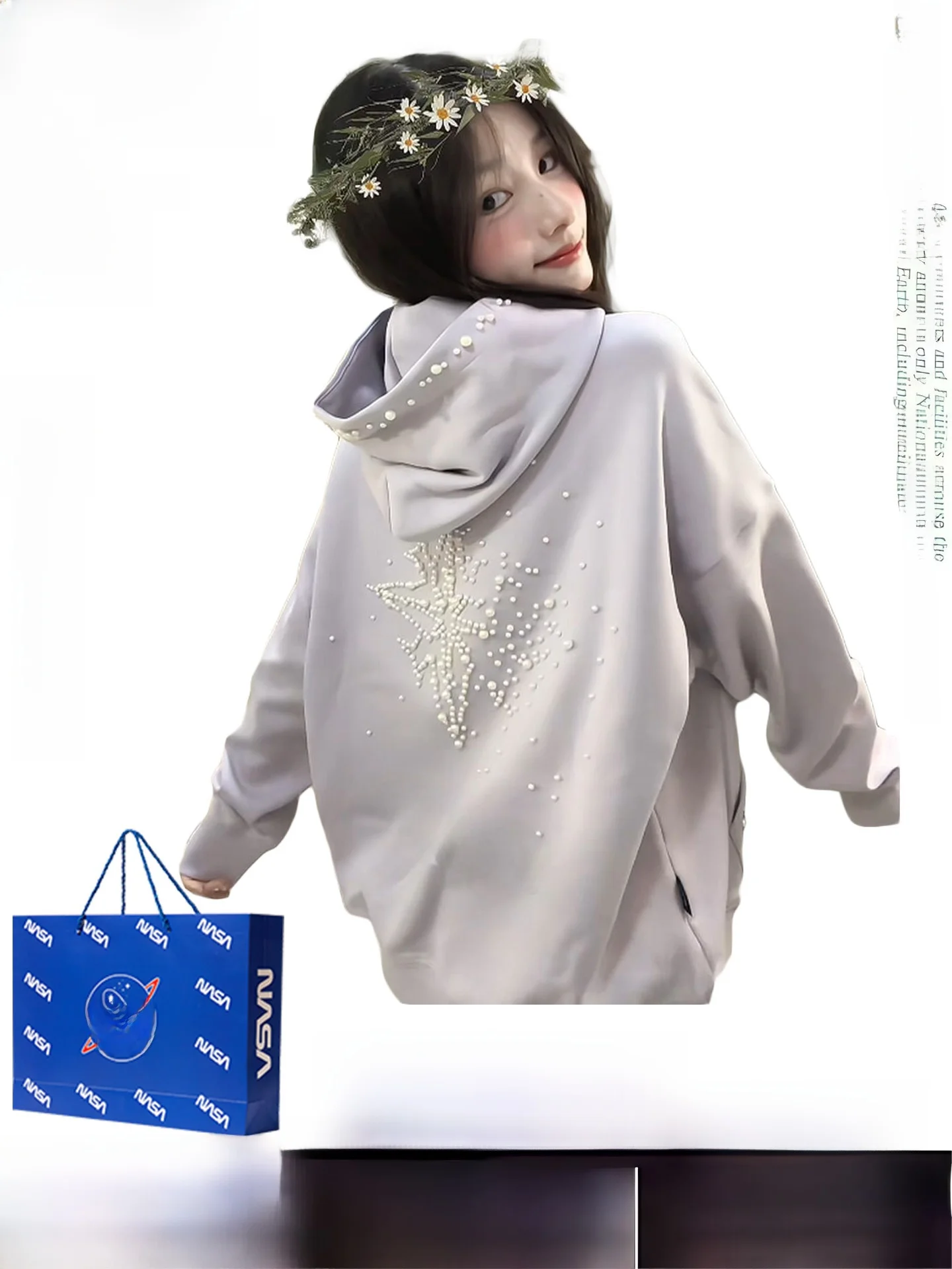 

American Sle Thiened Fce Hoodie Women's Purple Sweatirt Autumn Winter New Arrival Casual Street Sle Outerwear
