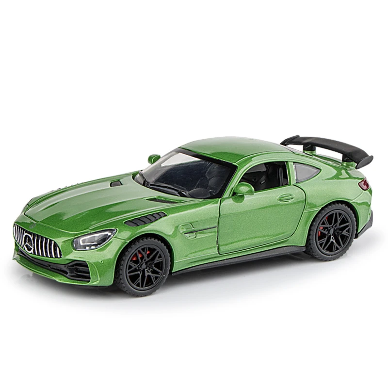 Modèle de Voiture en alliage moulé sous pression, échelle 1/32 Benz AMG GTR, son et lumière, Voiture Miniature, véhicules jouets pour enfants, cadeau d'anniversaire