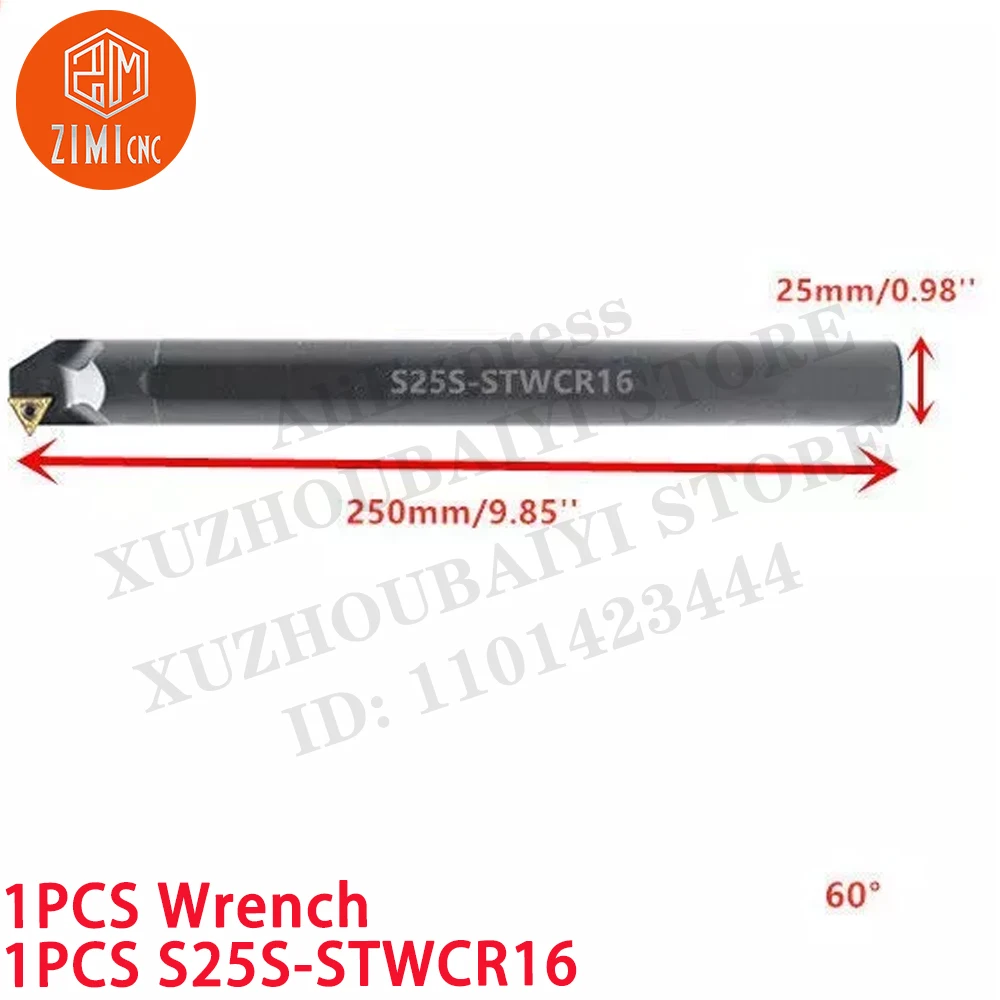 1PC S25S-STWCR16 25*250mm lathe internal tool holder boring bar For TCMT16 Carbide Insert CNC tool metal mechanical cutting tool