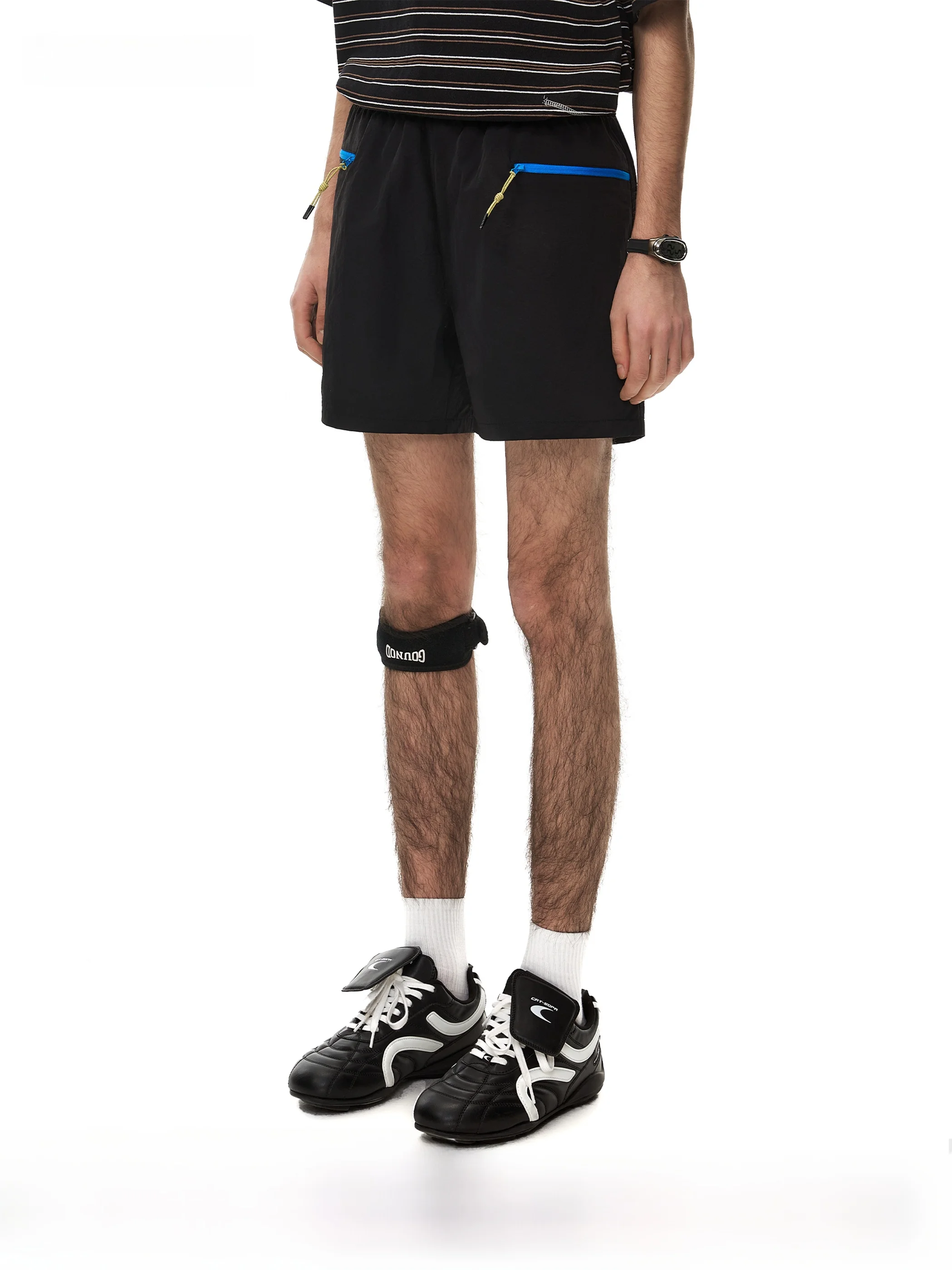 

Nicebad Quick Dry Zipper Shorts Casual Sport Simple Trendy Couple Spring Summer Shorts Standard Fit mid Waist Nylon Fiber
