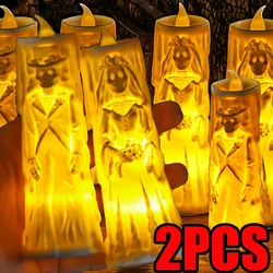 Halloweenowa świeca LED Ghost Bride Bezpłomieniowe świece zasilane bateryjnie Dziwna lampa otoczenia Halloween Party Kreatywna dekoracja