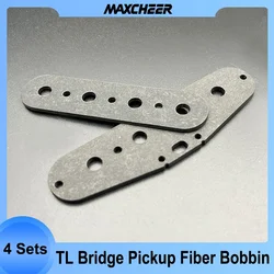 4 Sets Fiber Bobbin for 4-String TL Style Bass Bridge Pickup Pole Spacing 17.3MM Bass Bobbin Black