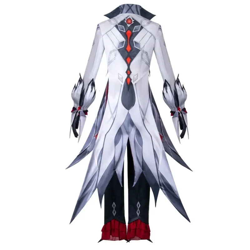 

2025 ♥ Harlequin Cosplay Impact New PV Skin Anime The Knave Black White Wig Eleven Fatui Harbingers Costume Outfi ☆★