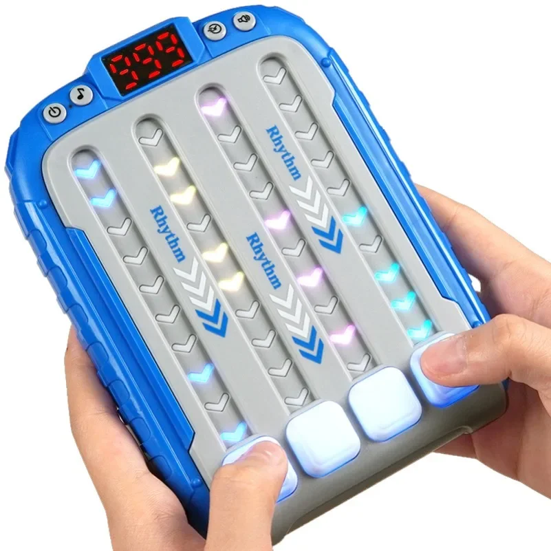 

Electronic Music Rhythm Puzzle Game Machine Montessori Pockets Travel Toy Light Up Educationa Sensory Fast Push Table Game