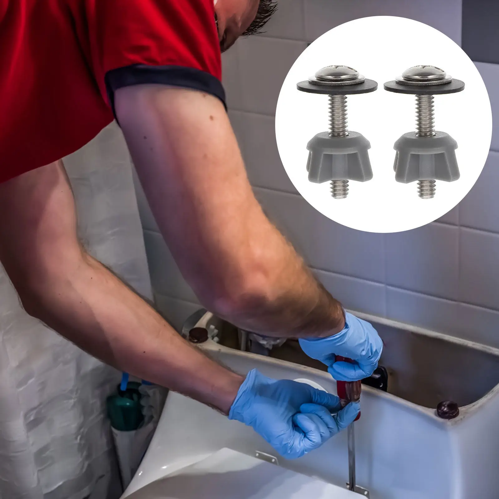 

2Pcs Sturdy Toilet Seat Bolts Universal Fitting Screws Easy Install Heavy Duty ABS Iron for Toilet Seat Tank Mounting Bathroom
