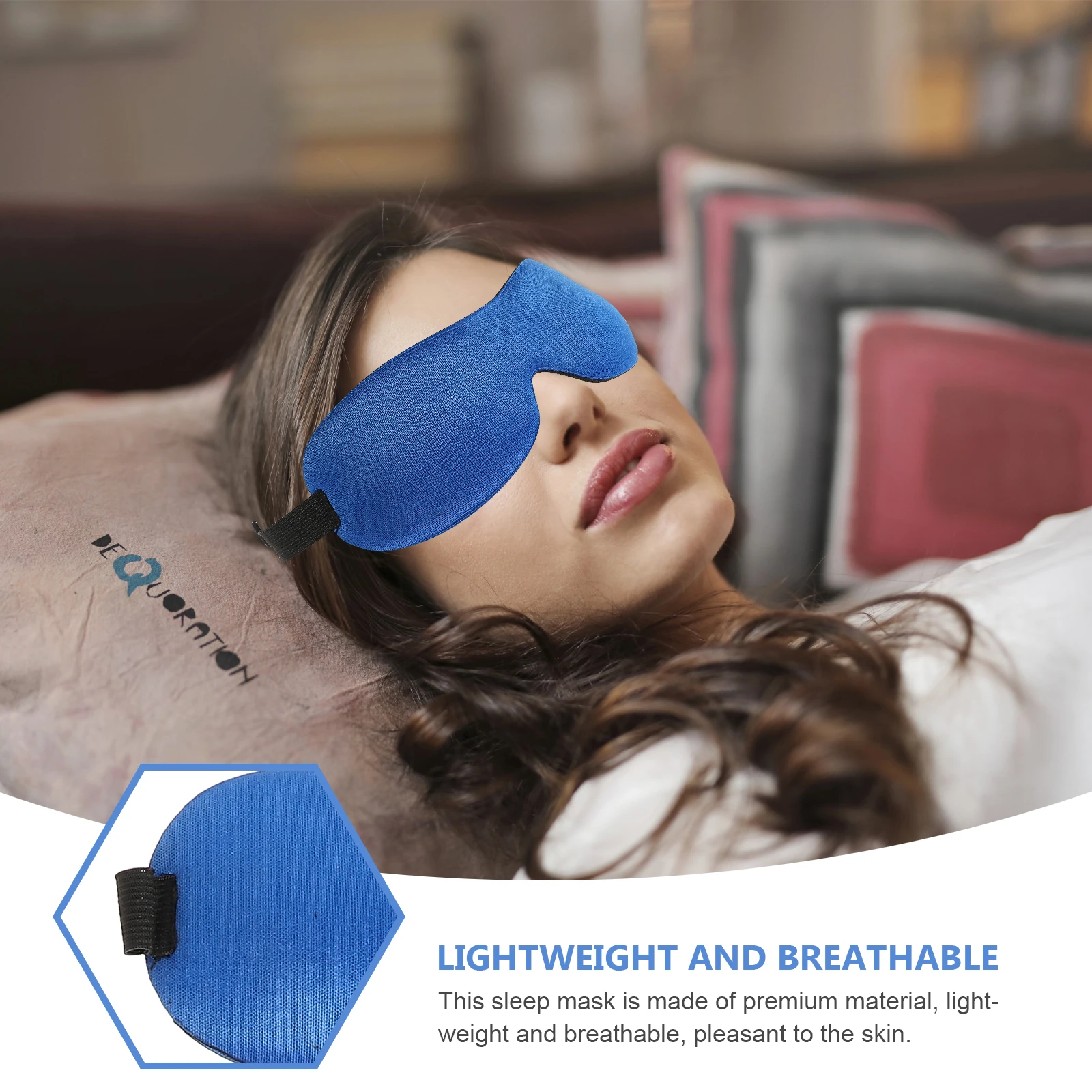 4 قطع من قناع العين ثلاثي الأبعاد، حزام مرن مريح للنوم معصوب العينين للسفر في الأماكن المغلقة والخارجية، قناع نوم خفيف الوزن وجيد التهوية