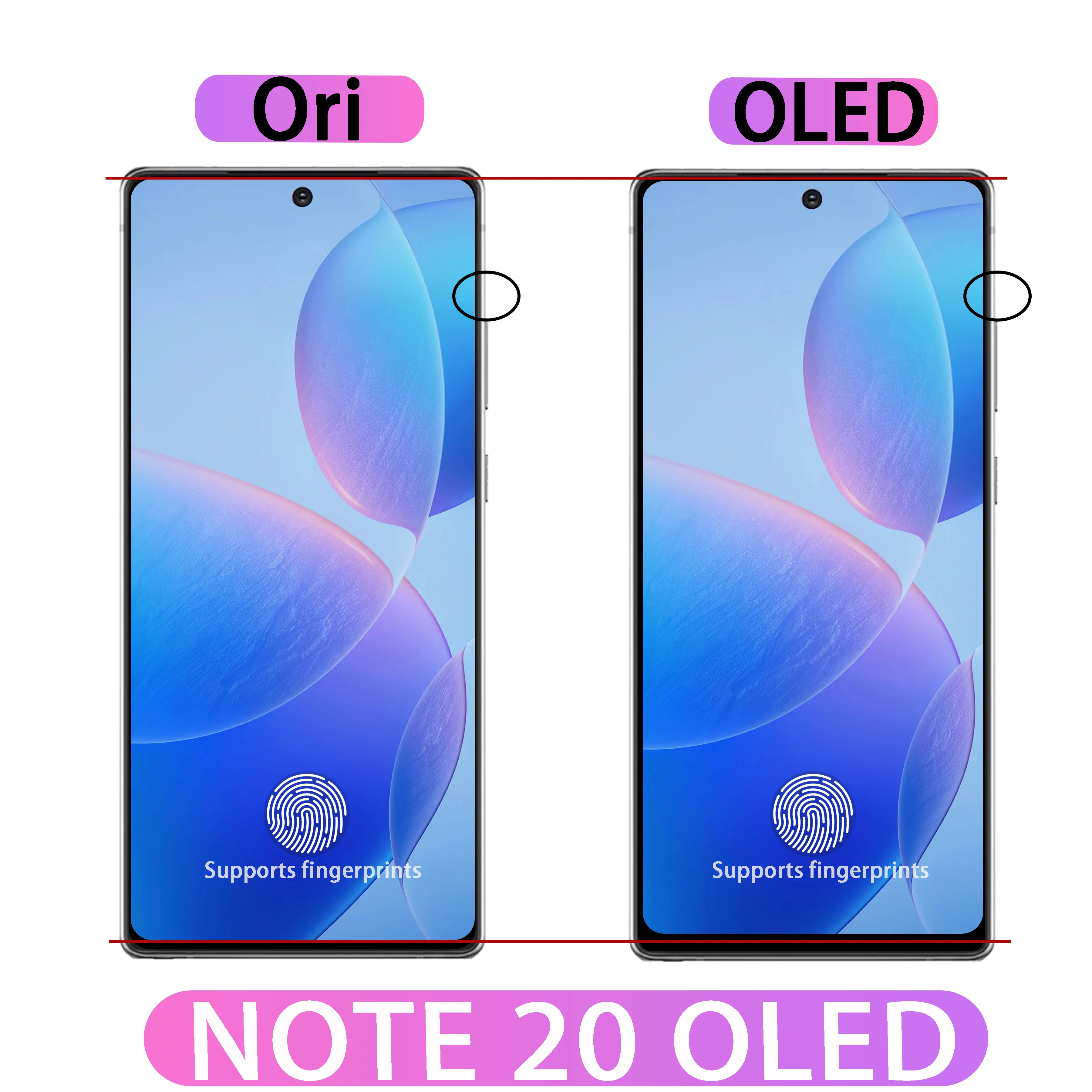 For New OLED For Samsung Note 20 N980F N980 N981 Display Note20 5G SM-N981U LCD With frame Touch Screen Support Fingerprint