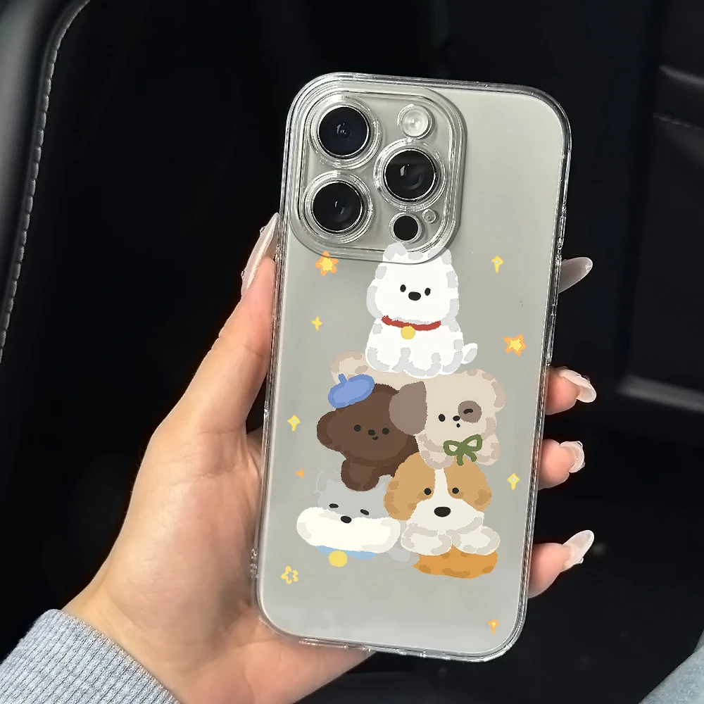 Soft and cute layering Silicone Phone Case for iPhone 17 16 15 14 13 12 11 Pro Xs Max Air Mini 7 8 6 6s Plus SE 2020 2022 Cover