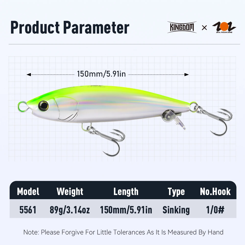 Wobler Jerkbait hundimiento tipo lápiz para curricán lubina agua salada - imagen 5