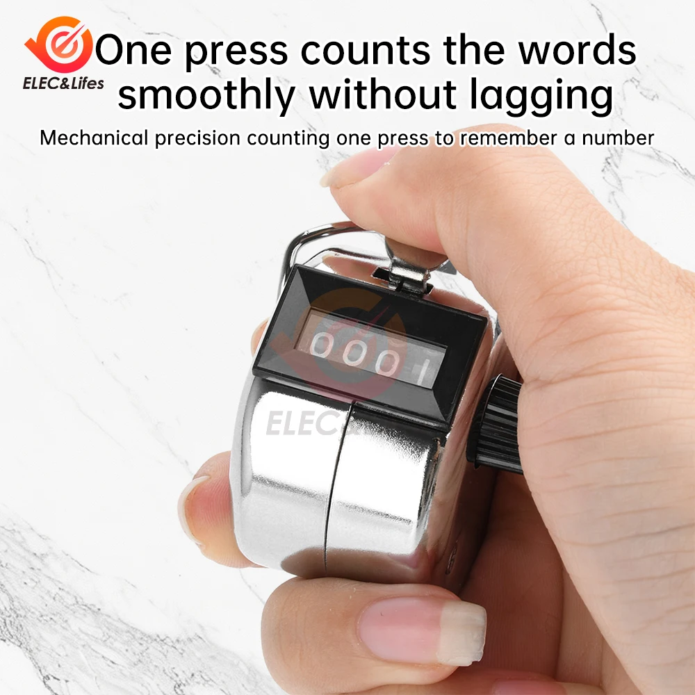 มือถือ 4 Digital Tally Counter คู่มือเครื่องกล Palm Clicker จํานวนนับสารพัน Tally Counter Number นับฐานเสริม