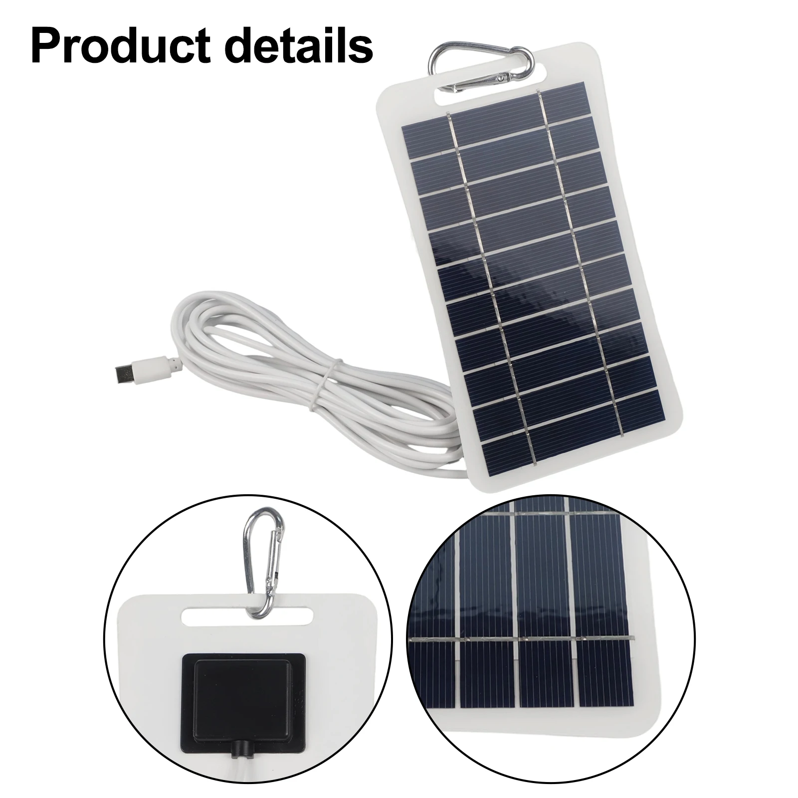 5W5V Solar Charging Panel TYPE C Output for Mobile Devices Lightweight Portable and Waterproof for Camping and Hiking