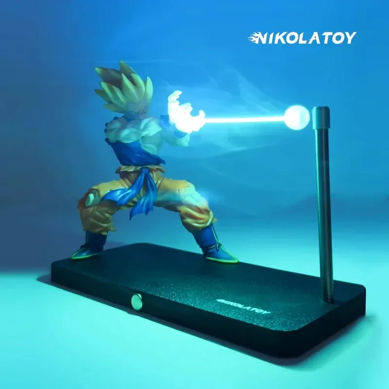 NikolaToy Dragon Ball Kakarotto Son Goku Kamehameha vague lampe à lumière magnétique modèle ornement Anime figurine cadeau de collection