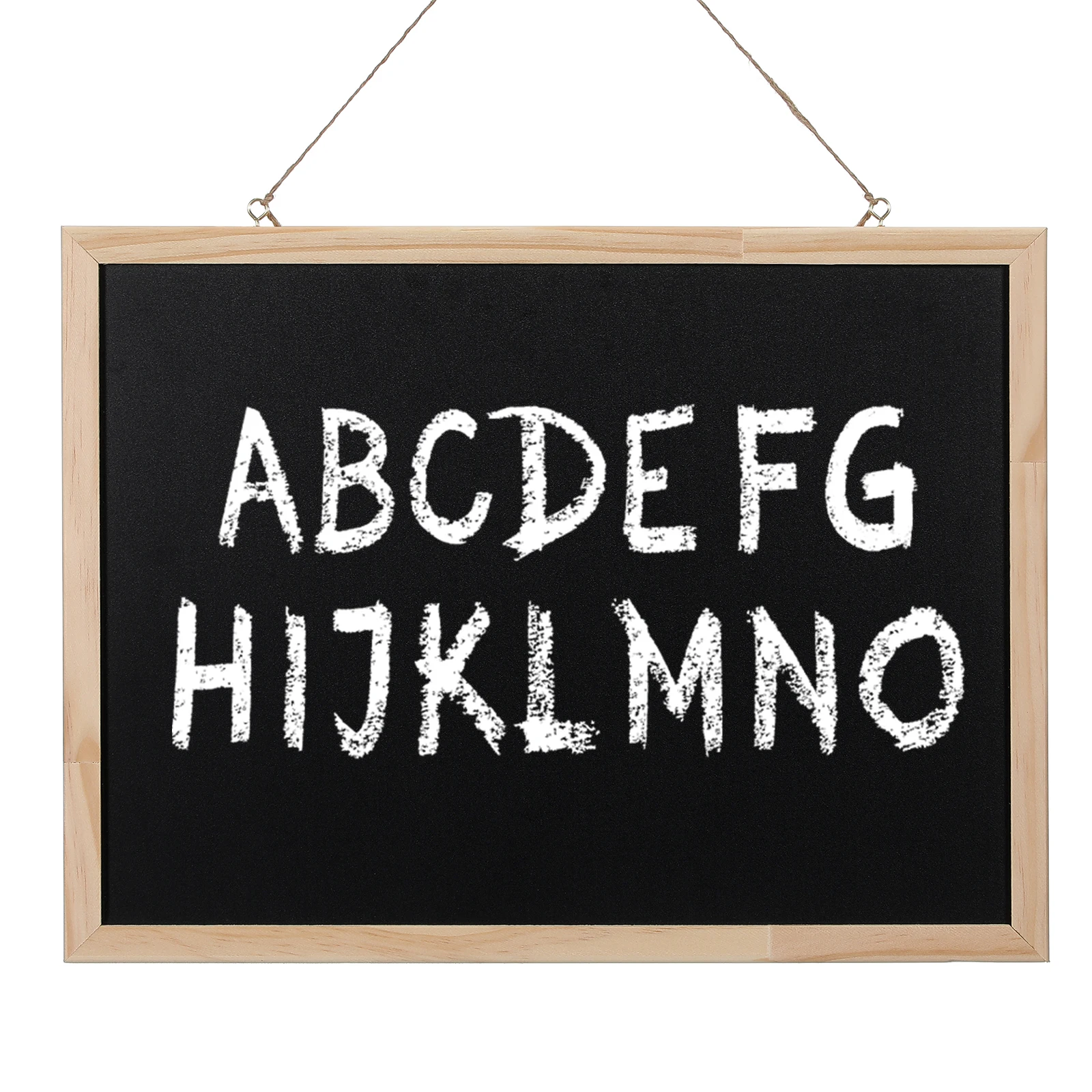 Wooden Hanging Chalkboard Sign Single Sided Erasable Message Board Rustic Wall Mounted Decorative Chalk Board for Kitchen