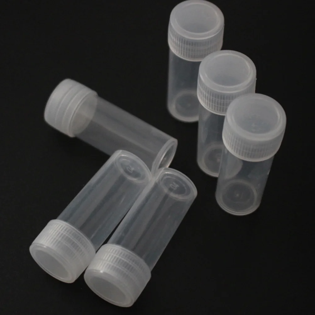 

100pcs 5ml Transparent PP Container Empty Tubes Plastic Bottles Beads ganizers Storage Boxes Lightweight Small Parts