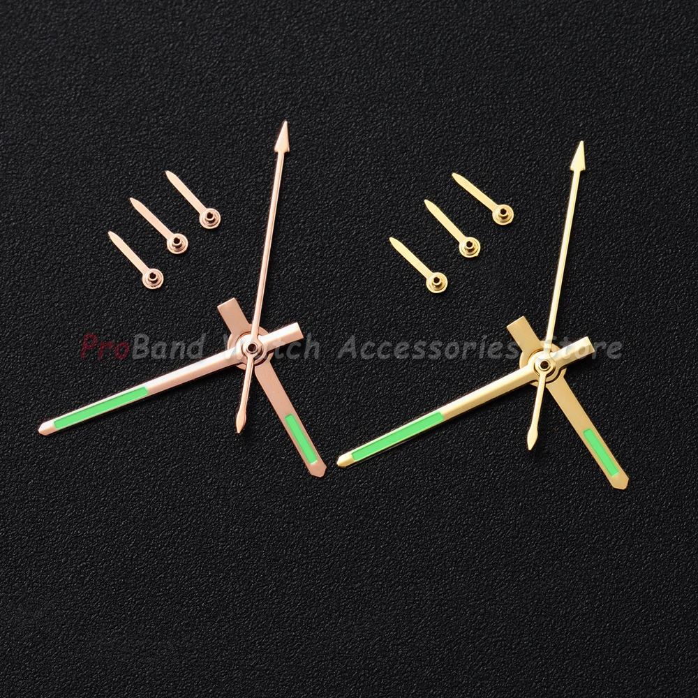 VK63 VK64 Watch Hands C3 Green Luminous for VK63/64 Quartz Movement Orange Silver Blue Pointers Parts for Seamaster Snowflake image 3