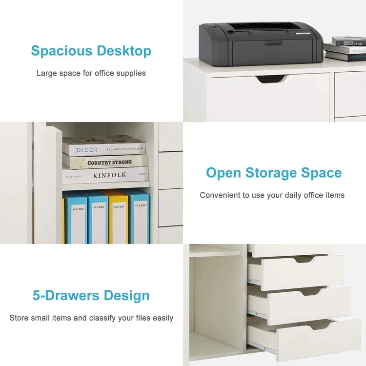 White Rolling File Cabinet Mobile Filing Cabinet 3-Drawer Lateral File Cabinet For Office