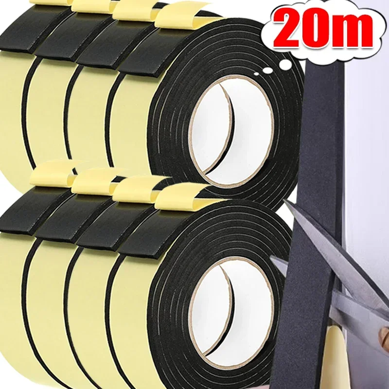 20/2M Self-Adhesive Sponge Door Window Sealing Strips Windproof Dustproof Sound-Proof Weather Stripping Home Sealed Strips Tape