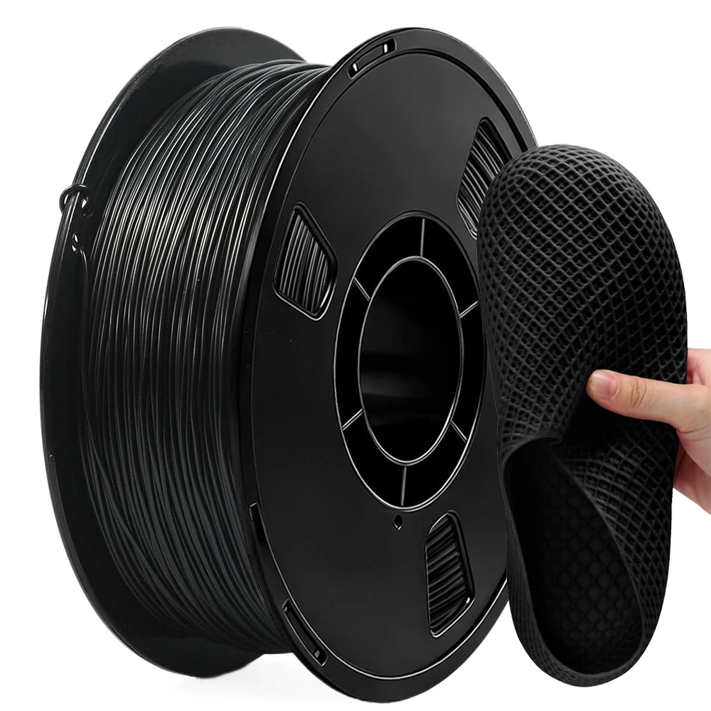 

TPU Black Flexible Filament 250g 500g 1Kg 3D Printer Filament Printing Roll FlexMaterials tpu black 1.75mm