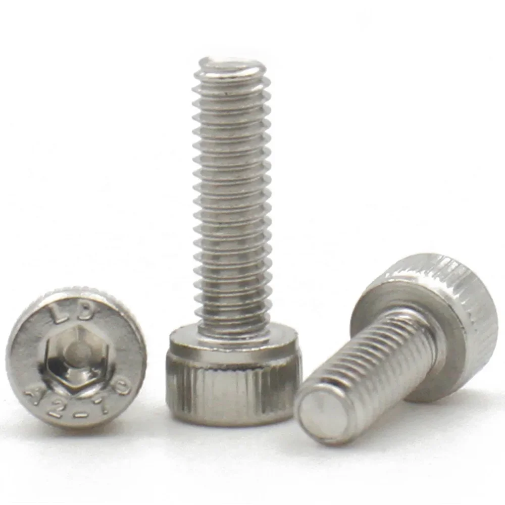 10-100pcs 304 A2-70 Stainless Steel M1.4 M1.6 M2 M3 M4 M5 M6 Hexagon Hex Socket Cap Allen Head Bolt Screw DIN912 Length 2-50mm